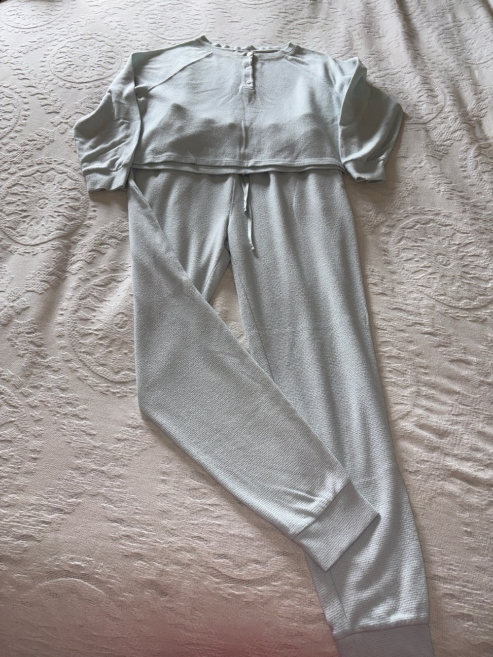 Victoria Secret Women’s Waffle Knit EUC Mint Green Loungewear Set XS
